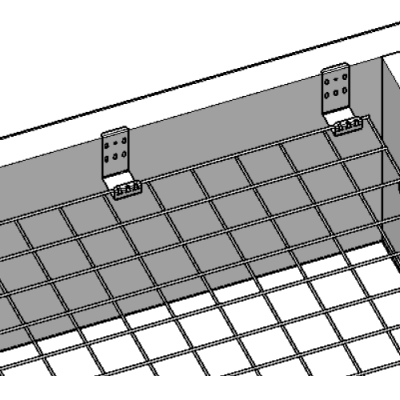 Fallschutzgitter Abbildung 2 - Einhängen des Gitters in die Konsolenunterteile